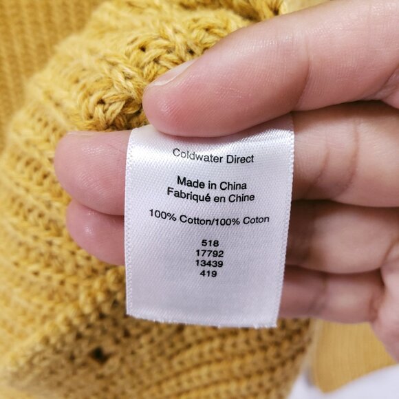 Coldwater Creek Mustard Yellow Knit Relaxed V Neck Fall Sweater Size L - Picture 7 of 13